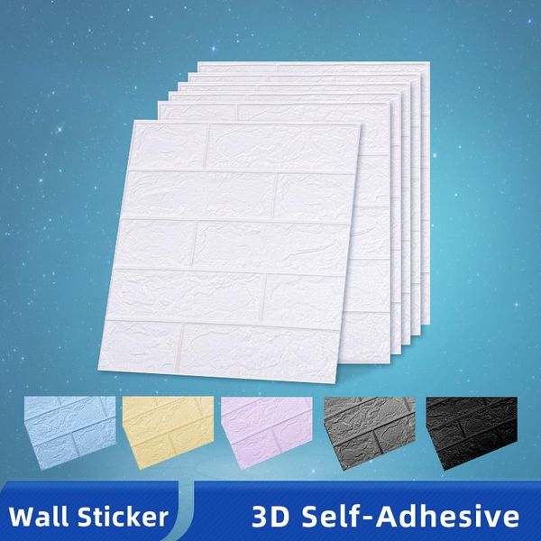 

wallpapers 3d foam self-adhesive wallpaper wall sticker waterproof brick for kitchen kids room living 35*38cm