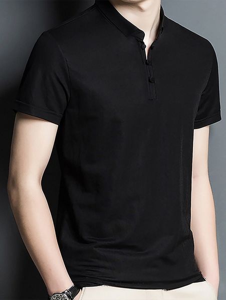 

men quarter button polo shirt 69by#, White;black