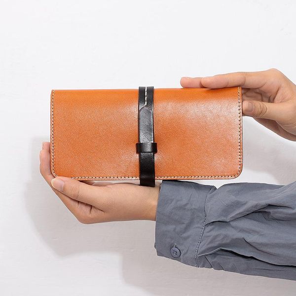 

purse wallets lady's long italian vegetable tanned leather handbags bags, White