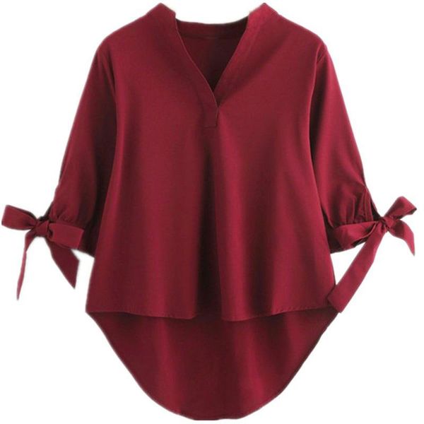 

women's blouses & shirts viianles women blouse casual shirt loose chiffon v necksummer irregular, White