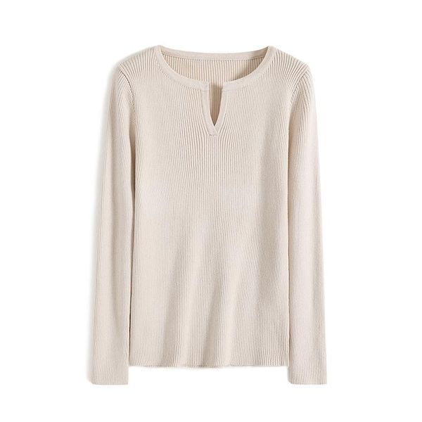 

women's sweaters 2021 women fashion sweater autumn winter long sleeve v neck slim pullover femme casual solid basic knit clothing fema, White;black