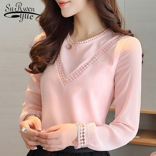 

fashion women and blouses 2021 long sleeve chiffon women blouse shirt ladies blusas white blouse shirts shirt620g 30 210315