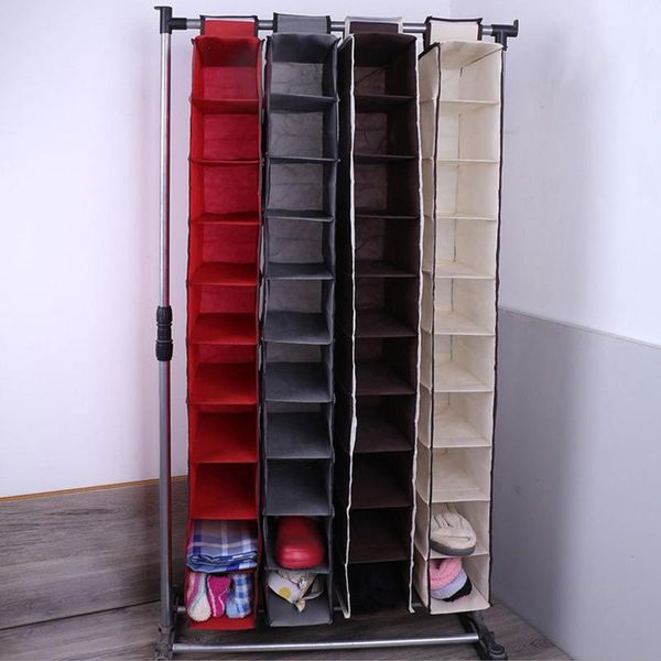 

storage bags non-woven folding hanging bag 10-layer large capacity sorting simple style