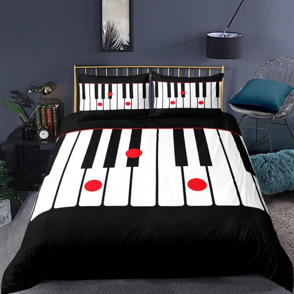

bedding sets fashion white black piano set simple duvet cover art bed  king size comforter decor home textile bedspread