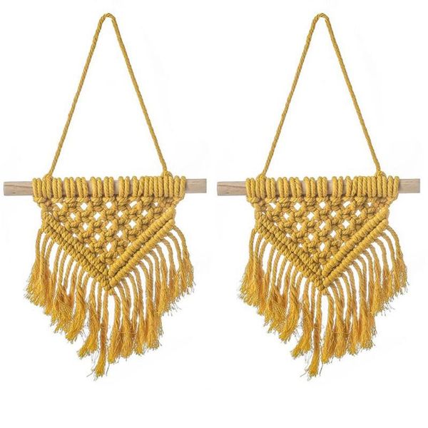 

tapestries 2 pcs macrame tapestry handmade bohemian cotton rope home living room decor wall accessories