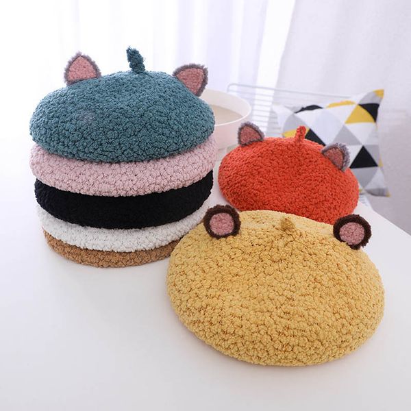 

baby caps kids hats bucket cap girls beret children accessories cute cartoon autumn winter childrens hat fashion b7511, Yellow