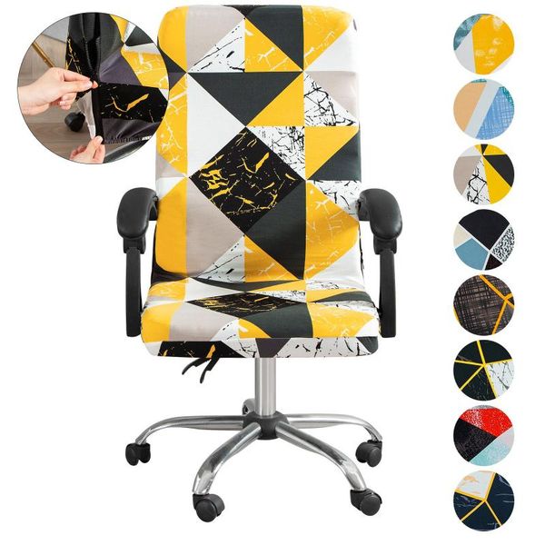

chair covers spandex office computer cover elastic slipcovers waterproof removable armchair protector