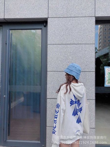 

character double ch white crochin arm ch blue cross horseshoe print hoodie lw9e, Black