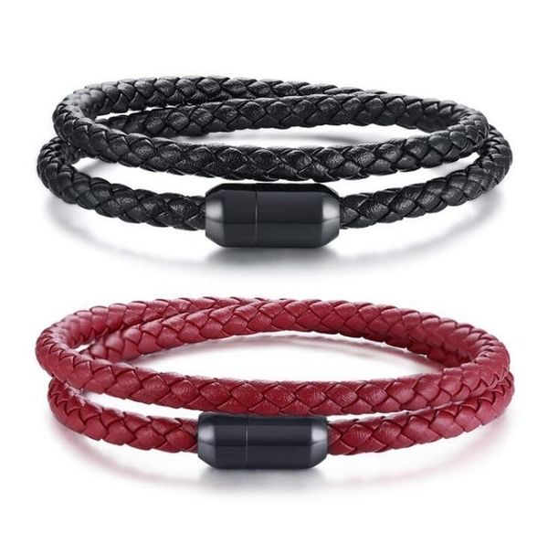 

men's charm handmade braided double layer genuine leather wrap bracelet casual simple jewelry accessories, Golden;silver