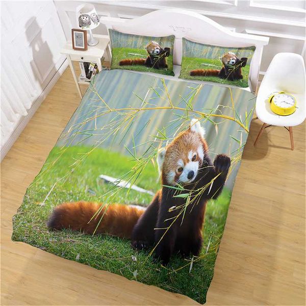 

bedding sets luxury 3d custom cute raccoon printing set,animal microfiber fabric duvet cover&pillowcase,home bedroom decor bed set