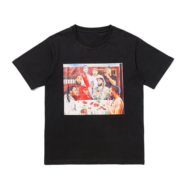 

mens stylist t shirt streetwear men women hip hop short sleeve mens stylist cotton tees s-xl, White;black