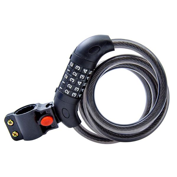 

bike locks with bracket steel wire kids practical portable fixation 5 numbers children anti theft mountain bicycle combination lock