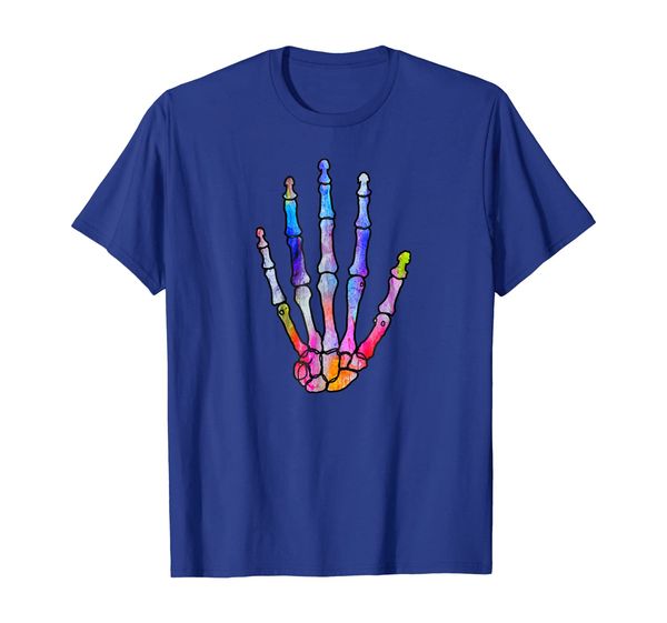 

human skeleton hand bones orthopedic watercolor art t-shirt, White;black