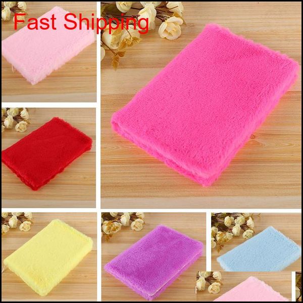 

new fashion girls solid plush notebooks portable simple color travel diary planner notepad stationery school journal winter gift 7 nyp zeywm, Purple;pink