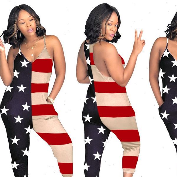 

2021 women new summer cartoon letter print spaghetti strap v neck sleeveless haren ankle length jumpsuit romper playsuit gly175, Gray