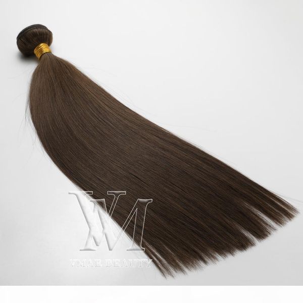 

double drawn 3 bundles lot piano color #2 #4 100% unprocessed brazilian weft straight single donor virgin remy human hair extension, Black