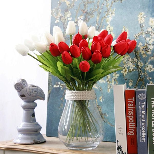 

decorative flowers & wreaths 1pcs tulip artificial rose wholesale bouquet for home gift wedding