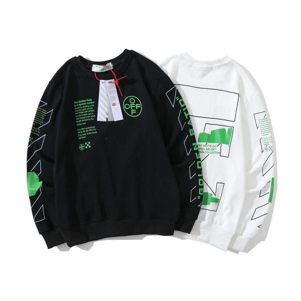 

20ss autumn and winter tide br off fluorescent green geometric arrstyle round neck loose style men's women's couple's sweater, Black