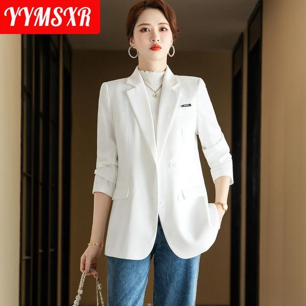 

women's suits & blazers 2021 autumn and winter professional suit high-quality large-size double-breasted loose ladies jacket blazer, White;black