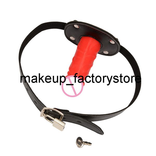 Massaggio SM Bondage Fissazione orale Piccoli giocattoli sexy per coppie Fetish 3 colori con fibbie di bloccaggio Gag del pene Schiavo Bocca del dildo