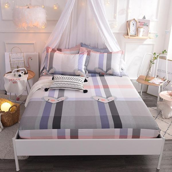 

sheets & sets printed fitted sheet for single double bed kids adults 100% cotton (no case) xf760-19