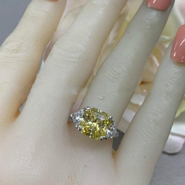 

wedding rings fashion round yellow diamond engagement anniversary set ring size 6-11, Slivery;golden