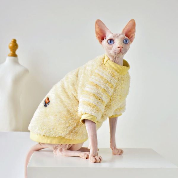

cat costumes duomasumi soft double-sided fluffy winter jacket warmth coat for thickening sphinx sphynx clothes hairless outfits