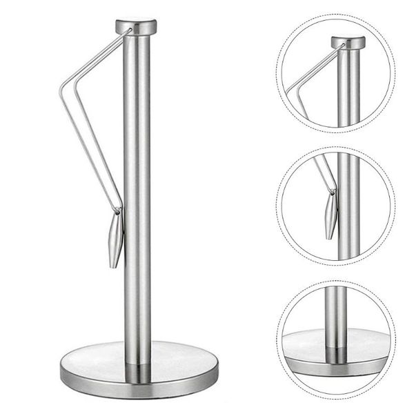 

toilet paper holders 1pc stainless steel roll stand rack tissue holder towel storage (silver)