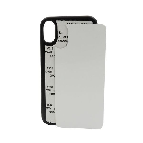 2021 varejo DIY Sublimation 2D Silicon Case para iPhone 11 xr em branco impresso tampa de transferência de calor para iphone 7 8 x com placa de alumínio