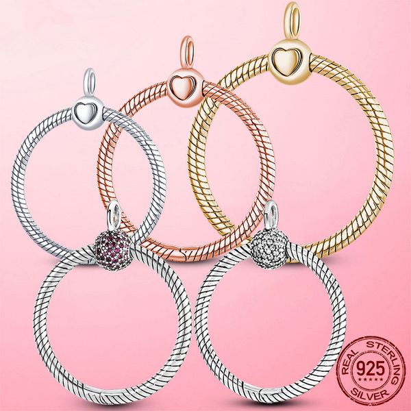 925 Sterling Silber O-Anhänger passend für Original-Kabelkette Halskette DIY Charm Perlen Silber 925 Schmuckherstellung