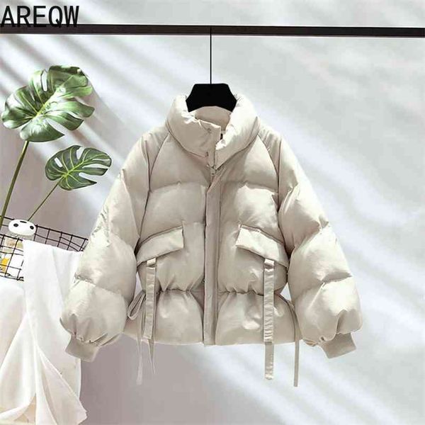 

8 solid colors cotton parkas women's outwear korean style autumn winter oversized coats jacket clothing 210923, Black