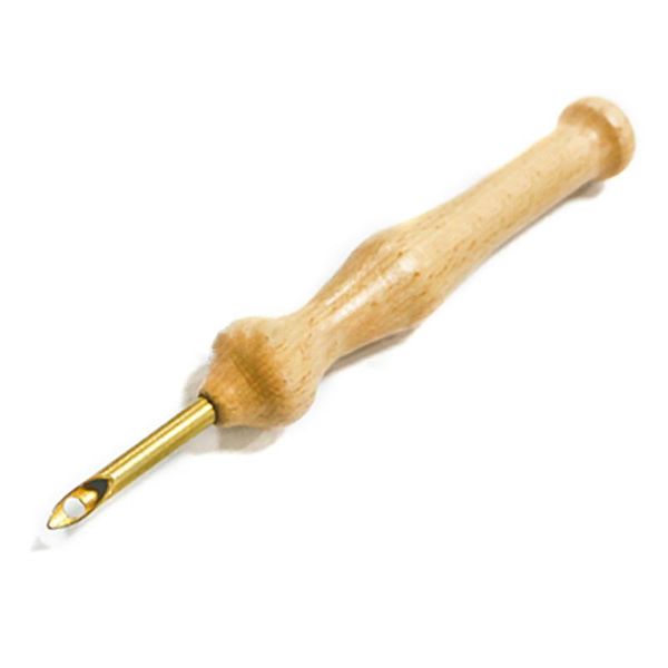 

wooden handle nature color sewing felting tools for household durable punch needle threader solid wood/metal copper, Black
