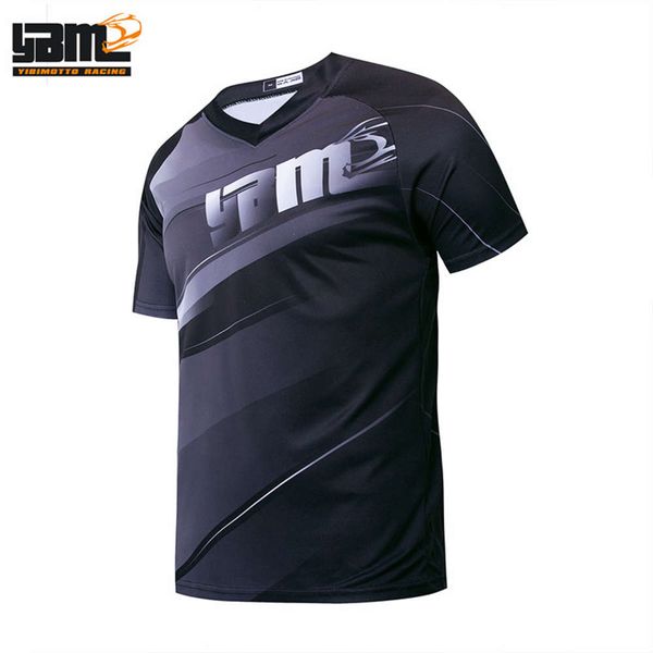 

yibimotto cross country outdoor motorcycle short sleeve t-shirt knightwear cycling racing suit speed down, Black
