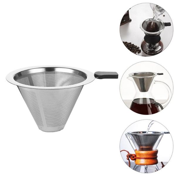 

coffee filters 1 pc stainless steel filter funnel simple (black)