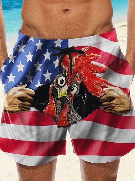

men's shorts men short pants summer prank drawstring cock print trunks beach for comfortable leisure, White;black