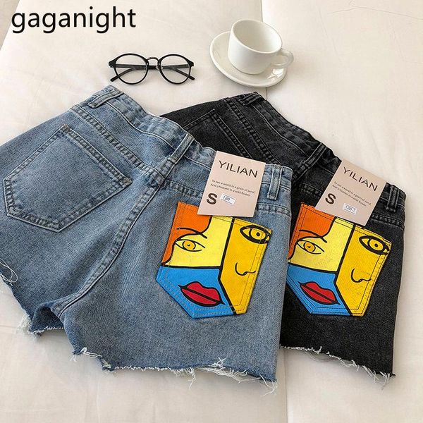 

women's jeans gaganight summer women short high waist pocket fashion ladies slim girls streetwear hole denim shorts 2021 outwear, Blue