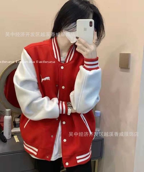 

autumn guochao product biao size 2021ss spring and autumn stitched leather friend baseball et, Black