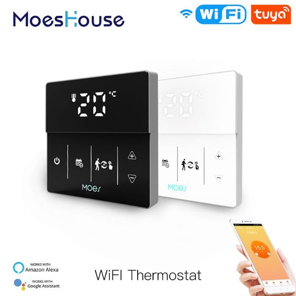 

smart home control moeshouse wifi thermostat gas boiler water electric floor heating controller logo color adjustable tuya app