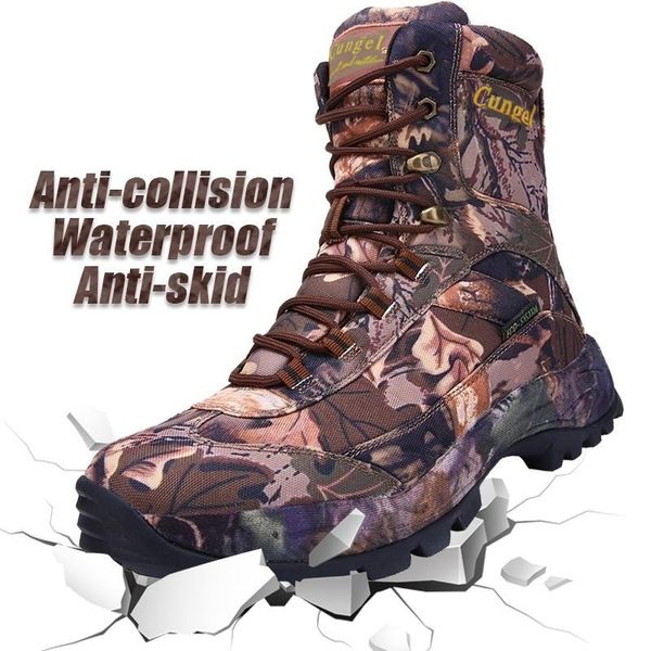 

boots winter lace up waterproof combat ankle tactical snow boot military army men man plus big size 45 work shoes mens 2021, Black
