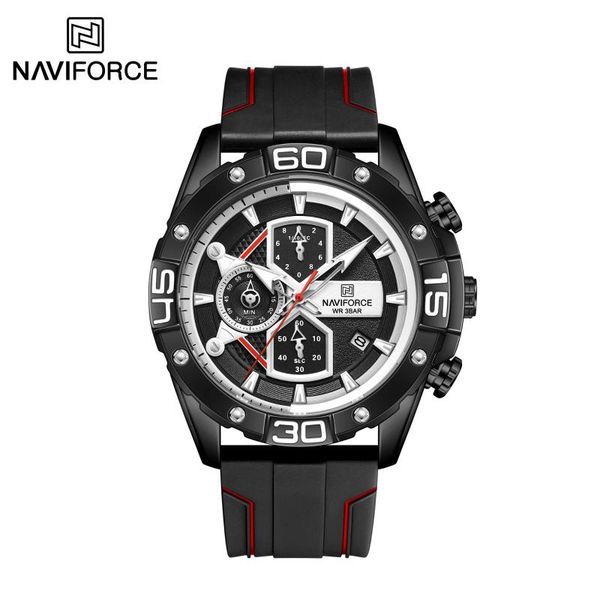 

wristwatches naviforce mens chronograph watch stylish sport quartz clock business waterproof relogio masculino arrival, Slivery;brown