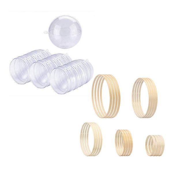 

decorative flowers & wreaths 20 pcs dream catcher hoops,5 different sizes 24 balls diy 70mm christmas tree hanging ball