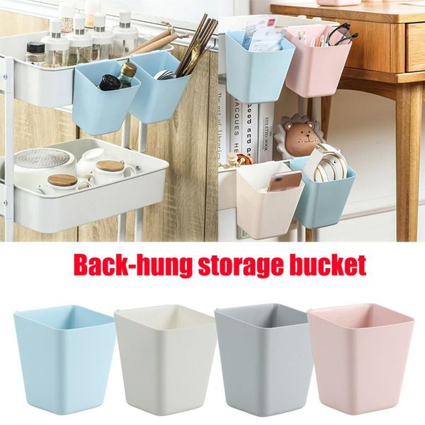 

storage baskets household plastic bucket back hanging basket box portable kitchen