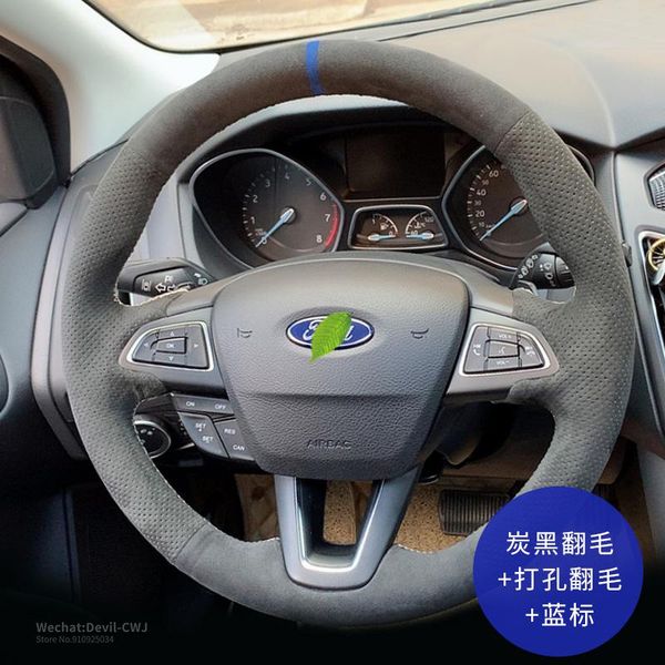 

suede steering wheel cover for ford mondeo focus escort kuga edge taurus fiesta explorer escape mustang auto parts accessories