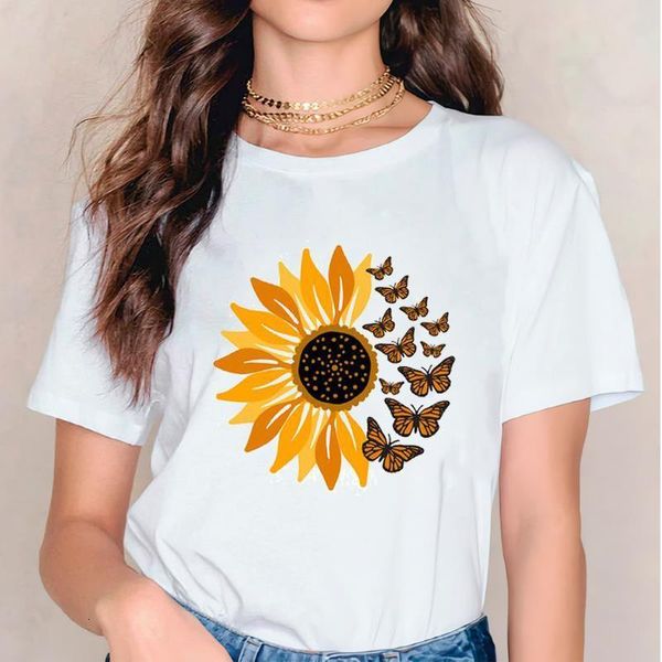 

t-shirts for women print lady casual butterfly floral flower short sleeve ladies womens graphic t shirt female tee t-shirt, White