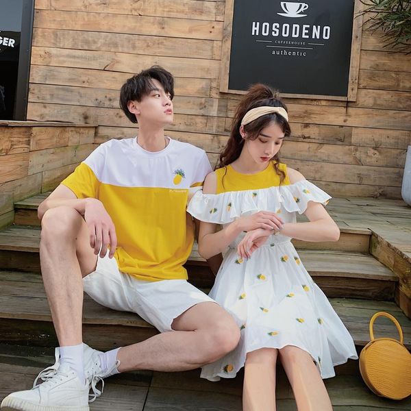 

women's t-shirt [real s] 2021 summer holiday couple dress fashion patchwork female couples clothes clothing, White