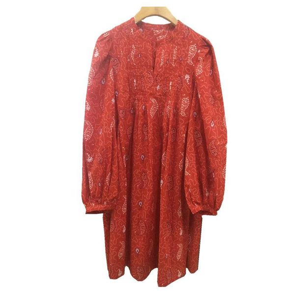 

casual dresses women cotton pleated loose short dress lady long sleeve v-neck print knee-length 2021 spring summer, Black;gray