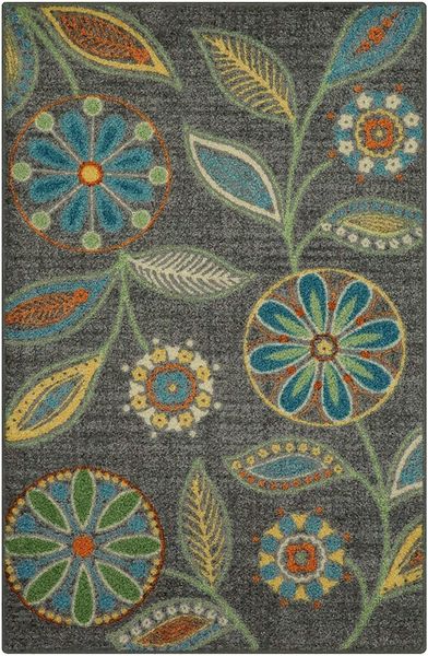 

maples rugs reggie floral kitchen rugs non skid accent area carpet [made in china], multi, 40x60cm 50x80cm 40x120cm