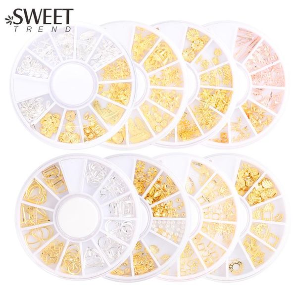 

nail art decorations 3d metal rivet ocean sea star shell diy studs manicure decoration accessories in wheel charm summer design stys01-08, Silver;gold