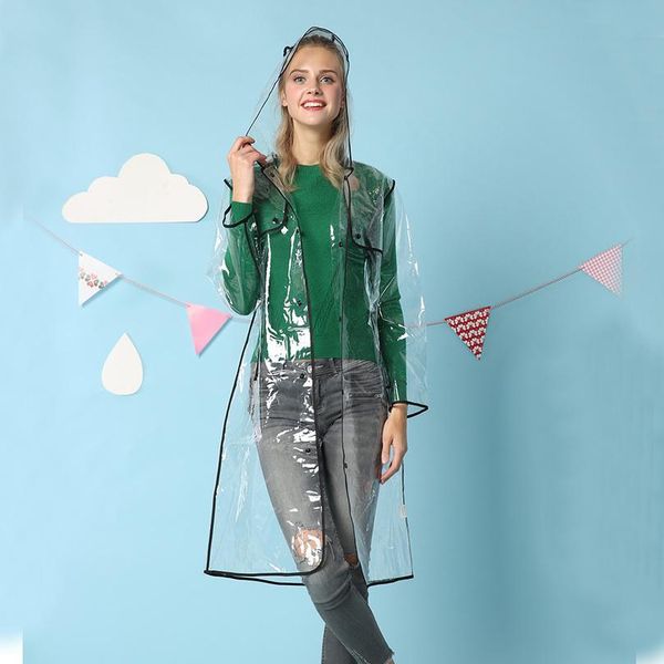 

custom fashion women transparent eva quality raincoat men outdoor travel waterproof clear plastic rain coa jllfxw