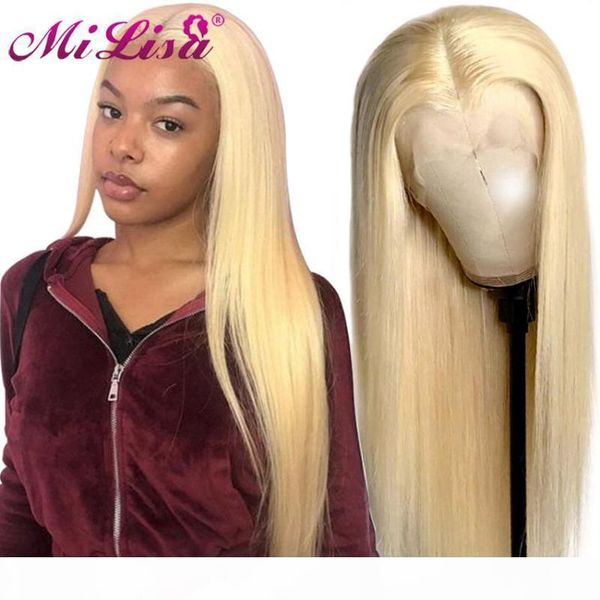 

blonde 613 lace front wig transparent lace wigs 8- 30 inch front human hair wigs for women pre plucked middle part 13x6 x1, Black;brown